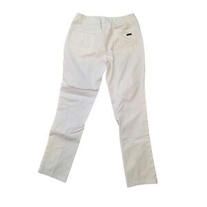 E39 By Eric Womens White Straight Leg Stretch Denim Jeans Size 8 Mid Rise